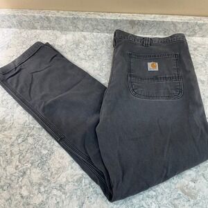 Carhartt Pants Rugged Flex Straight Fit 38x32 Shadow Gray Canvas Work 102821-029
